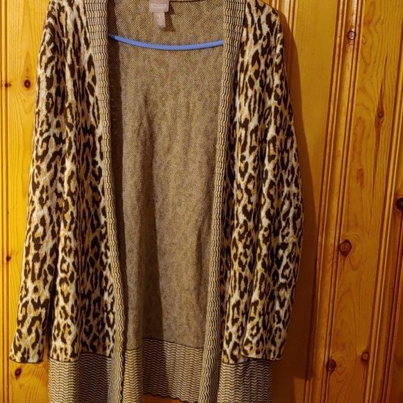 Chico's Sweaters - Chico's long cardigan animal print